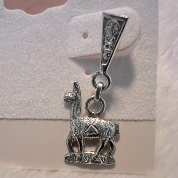 Native Llama .950 Sterling Silver Earrings - Picture 3 of 4